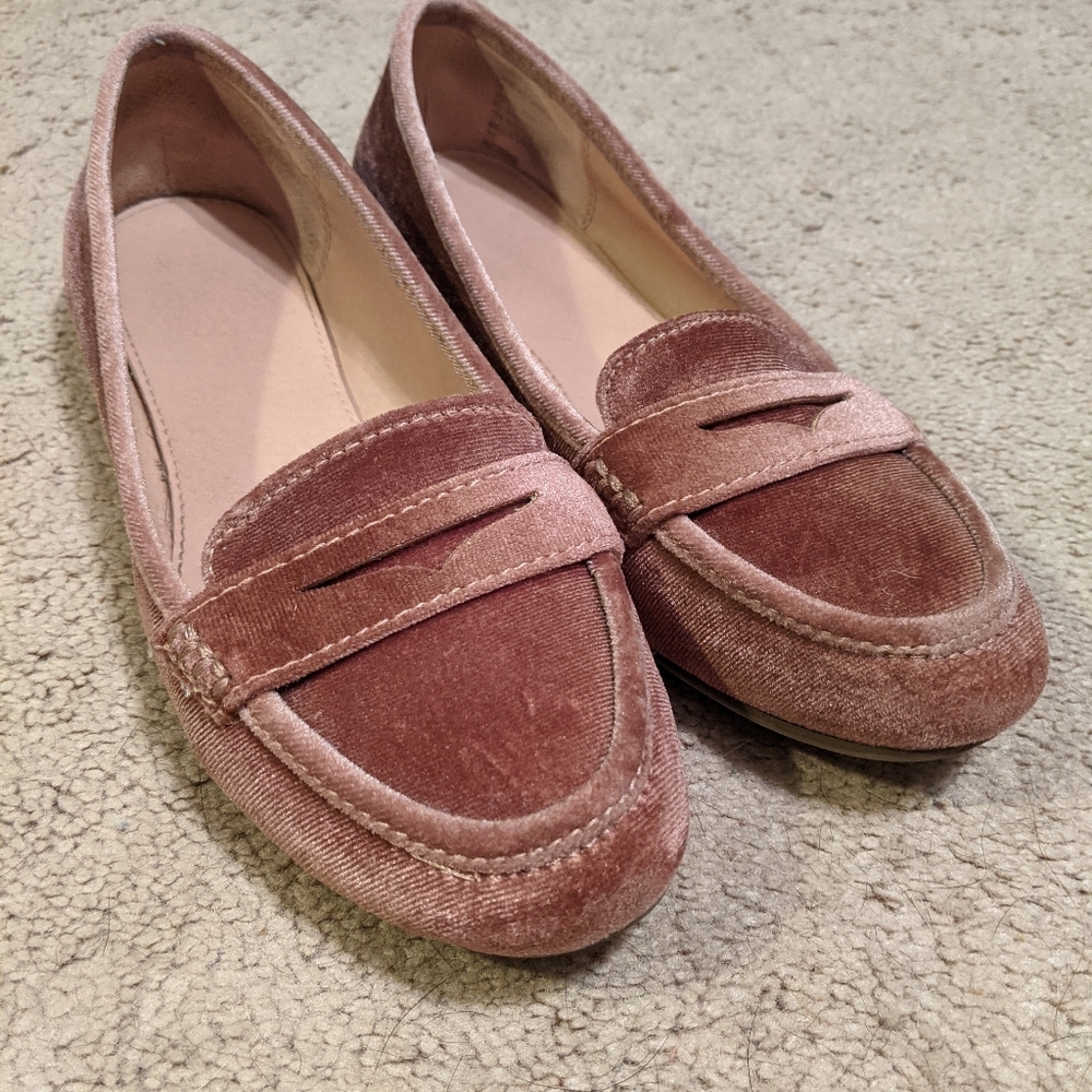 Pink Velvet Loafers